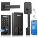 PHILIPS WI-FI SMART DOOR LOCK HANDLE KEYPAD DEADBOLT FRONT DOOR - MATTE BLACK - Like New