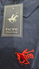 PACIFIC POLO CLUB MEN'S SHORT SLEEVES 3 BUTTONS POLO SHIRT - SIZE: MEN XL - NAVY - Like New