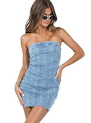 PRINCESS POLLY WOMEN'S HOUSER MINI DRESS DENIM SIZE WOMEN 8 BLUE - NEW - Brand New