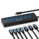 SABRENT 7PORT USB-C HUB 48W 5GBPS 3 USB-A 4 USB-C (HB-3A4C) - BLACK - Like New