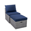 Backyard Expressions 2 Pc. Outdoor Wicker Conversation Chair Set - Like New