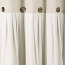 LUSH DECOR LINEN BUTTON SHOWER CURTAIN EXTRA LONG 72" W x 84" L - 21T010505 - Brand New