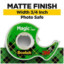 SCOTCH MAGIC TAPE REFILLABLE DISPENSER 3/4" X 300", 3/BOX - CLEAR/GREEN - Brand New