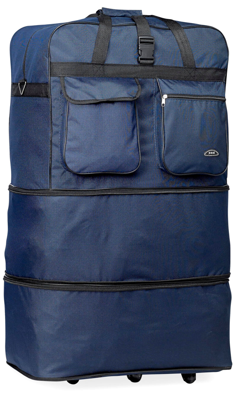 CLOUD NINE ROUNDTRIP EXPANDABLE ROLLING WHEELED DUFFLE BAG SPINNER 40" - BLUE - Like New