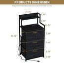 LEADPRO TALL NIGHTSTAND WITH LIGHT AND CHARGING STATION 5610006 - BLACK - Like New