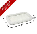 MidWest Homes for Pets QuietTime Dog Bed - White Fleece Bolster, 30" x 21" - Brand New