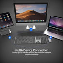 AUSDOM 2.4G Bluetooth KeyBoard QUIET SLIM MULTI-DEVICE SOFKEYS-4 - BLACK/GRAY - Like New