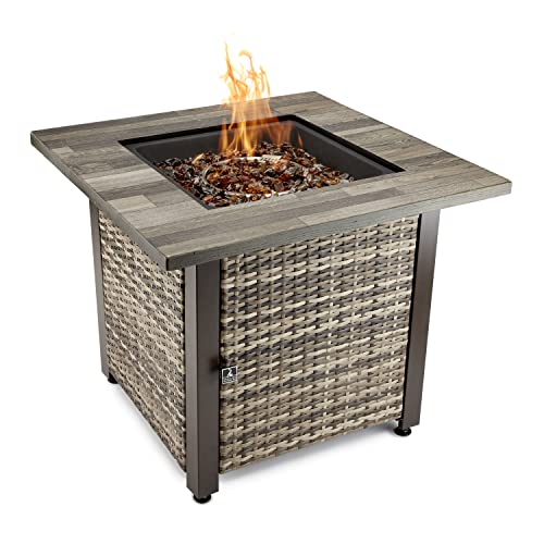 ENDLESS SUMMER AIDEN BROWN 30” SQUARE GAS FIRE TABLE GAD15320ES - BROWN - Like New