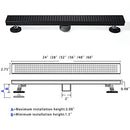 Linear Shower Drain 24" Rectangular,Removable Quadrato Pattern Grate B09NNDY6L1 - Brand New