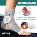 YIFVTFCK 2PAIRS NEUROPATHY SOCKS MEN/WOMEN ANKLE SLEEVE SIZE MEN/WOMEN L - GRAY - Like New