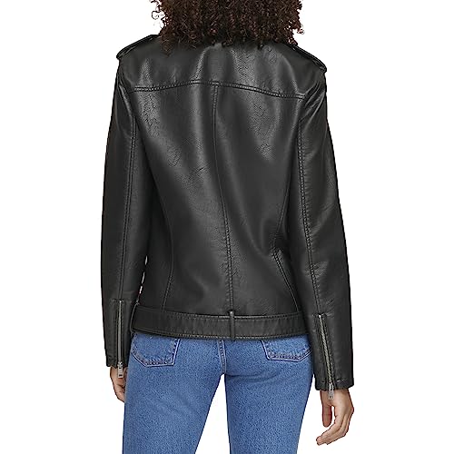 LEVI'S LONG LINED ELEVATED BELTED MOTO SIZE WOMEN S BLACK LW3RU545 - Brand New