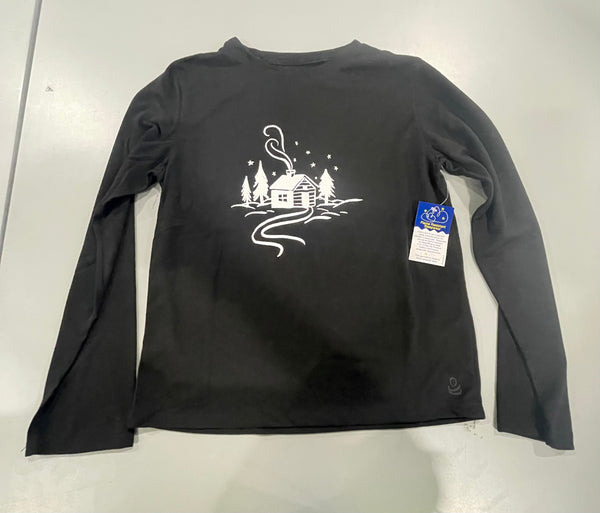 CUDDL DUDS FLAME RESISTANT T-SHIRT - SIZE: YOUTH L(10/11) - BLACK - Like New