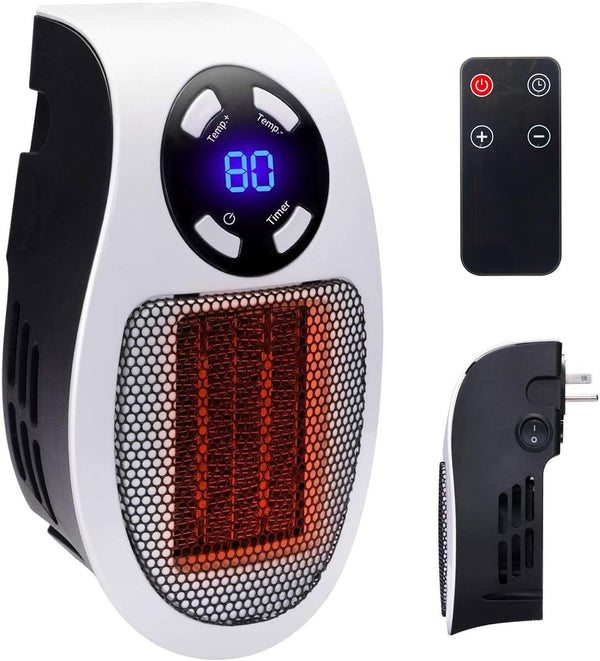450W Space Heater Remote Wall Outlet Electric Space Heater  MH04G - White - Like New