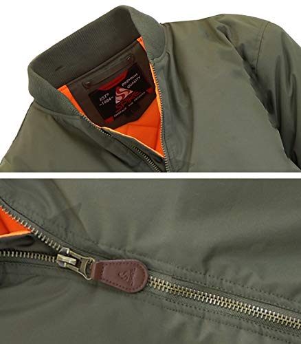 GALAXY BY HARVIC SPIRE BY GALAXY MEN'S FLIGHT JACKET, OLIVE, SIZE 4X-LARGE - Brand New