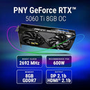 PNY NVIDIA GEFORCE RTX 5060 TI OC DUAL FAN GRAPHICS 8GB GDDR7 - BLACK - Brand New