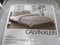 CALVIN KLEIN KING SIZE 3-PIECE COTTON REVERSIBLE STRIPE COMFORTER SET - GRAY - Like New