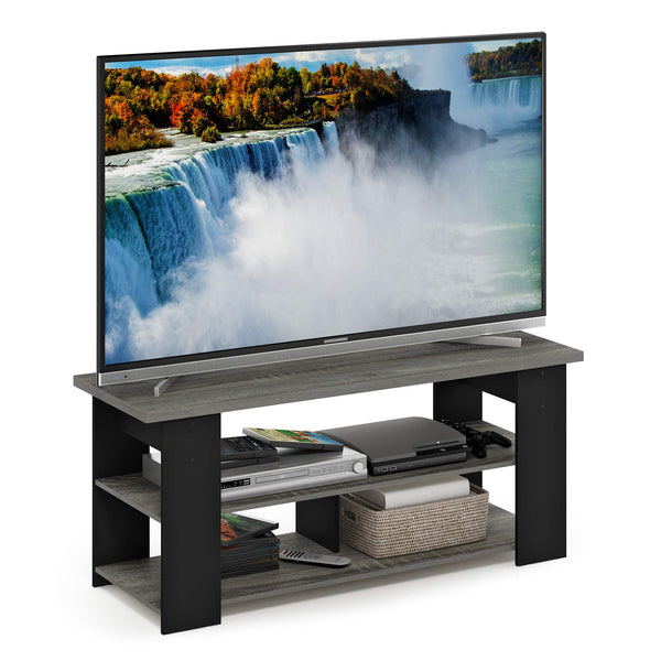 FURINNO JAYA TV STAND FOR TV UP TO 55-INCH - FRENCH OAK/BLACK - Scratch & Dent