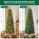 SHareconn Prelit Artificial Pencil Christmas Tree 6FT & Warm White Lights - Brand New