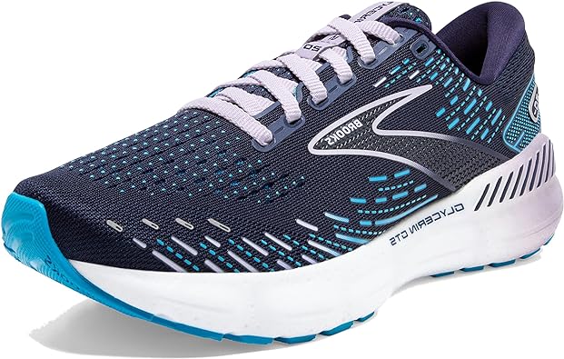 Brooks Women's Glycerin GTS 20 Running Shoe PEACOAT/OCEAN/PASTEL LILAC Size 8.5 - Like New