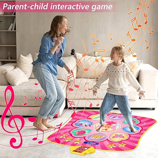 Joyvalley Kids Dance Mat Toys - 1 Player, Music Light, YQ3305 - Princess Pink Like New