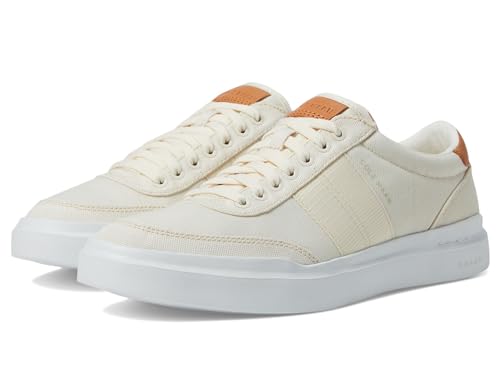 C38534 COLE HAAN MEN'S GRANDPRO RALLY CANVAS II SNEAKER, SIZE 8.5, TAN/WHITE - Like New