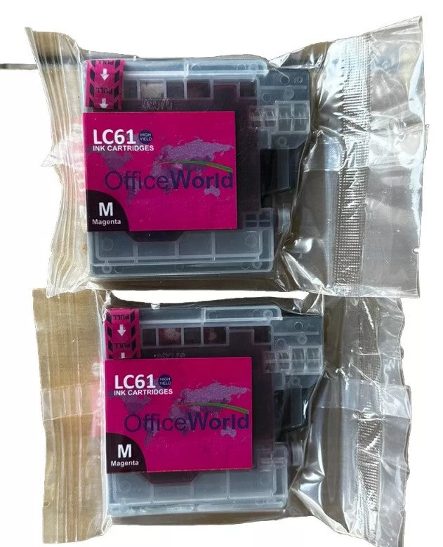 OFFICE WORLD BROTHER LC61 PRINTER INK 11 CARTRIDGES BLACK, CYAN, MAGENTA, YELLOW - Like New