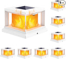 BRIGHTEVER 4X4 POST SOLAR LIGHTS WITH FLICKERING FLAME 8-PACK - WHITE - Like New