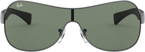 Ray-Ban Shield Sunglasses RB3471 - Dark Green Lens Gunmetal Frame Like New