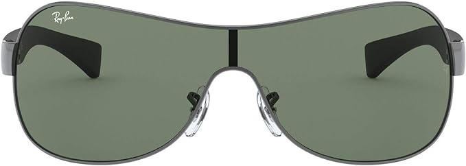 Ray-Ban Shield Sunglasses RB3471 - Dark Green Lens Gunmetal Frame Like New