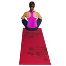 TONE FITNESS YOGA MAT WITH FLORAL PATTERN - RED - Brand New