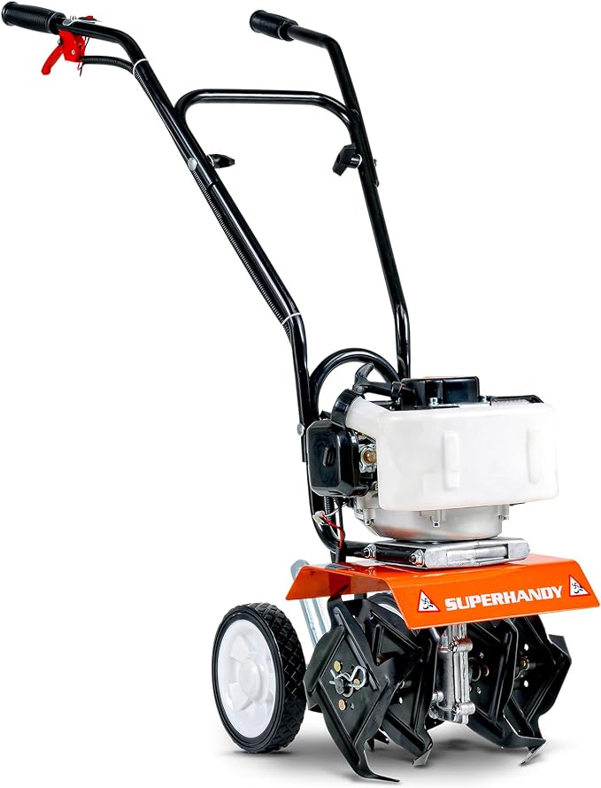 SuperHandy 52cc 2 Stroke Gas Mini Tiller Cultivator 1.8HP GUO020 - ORANGE Like New