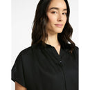 TIME AND TRU WOMEN'S CHAMBRAY CAMP SHIRT SIZE: L - BLACK SOOT WASHED - Brand New