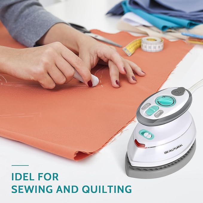 BEAUTURAL Mini Travel Steam Iron Clothes Dual Voltage 1-MR08US04 - White - Like New