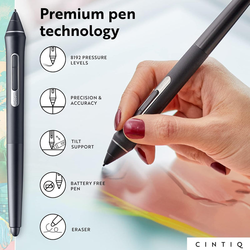 Wacom - Cintiq 16 Creative Pen Display Drawing Tablet DTK1660K0A - Black - Like New