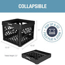CLEVERMADE COLLAPSIBLE 25L (6 GAL) STACKABLE STORAGE BINS 8034174 - BLACK - Like New