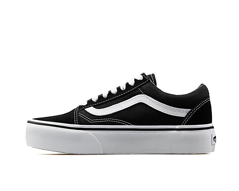 VANS OLD SKOOL PLAT UNISEX - SIZE: MEN 8.5 WOMEN 10 BLACK/WHITE - Like New