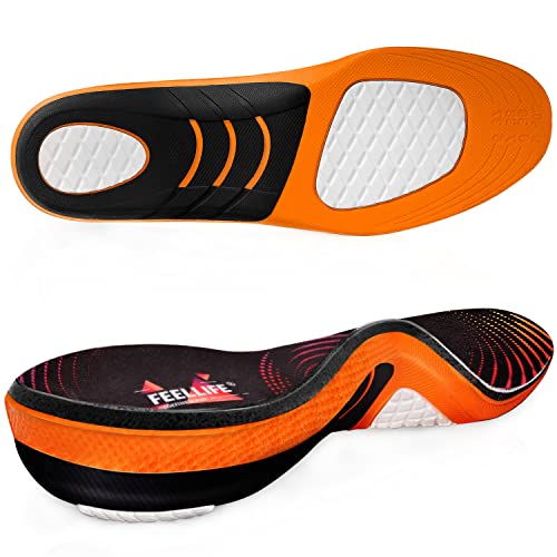 FEELLIFE PLANTAR FASCIITIS RELIEF SHOE INSOLES, ARCH SUPPORT, MEN 4-7/WOMEN 5-8 - Like New