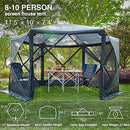 EVER ADVANCED 11.5 FT GAZEBO SCREEN HOUSE TENT 8-10 PEOPLE CAMPING INSTANT BLACK - Like New