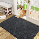 OLANLY Muddy Paws Dog Door Mat Absorbent Non-Slip Washable 48x30 - Dark Gray - Like New