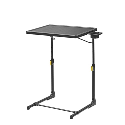 Living and More Tray Folding Table, Folding Table with Cup Holder - Black - Like New