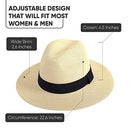 Livingston Fashionable Wide Brim Straw Panama Hat for Men & Women Trple Belt - Brand New