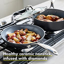 GREENPAN VALENCIA PRO HARD ANODIZED CERAMIC NON-STICK COATING 4-PIECE PAN - GRAY - Like New