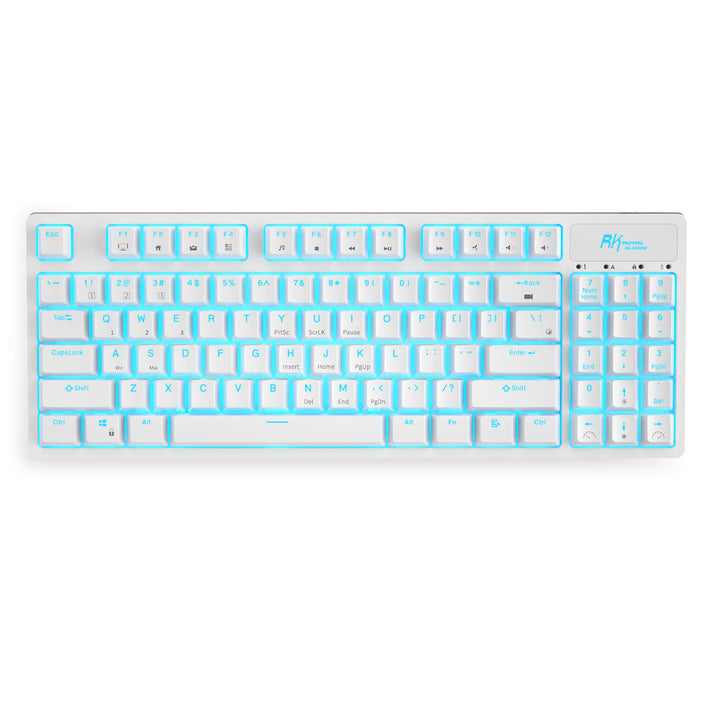 RK ROYAL KLUDGE RK89 WIRELESS KEYBOARD ROYAL KLUDGE RED MECHANICAL - WHITE - Like New