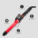FHI HEAT PF7009 PLATFORM TOURMALINE CERAMIC CURLING IRON 1" - BLACK/RED - Like New