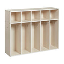ECR4Kids STREAMLINE 5-SECTION TODDLER COAT LOCKER CLASSROOM FURNITURE WHITE WASH - Like New