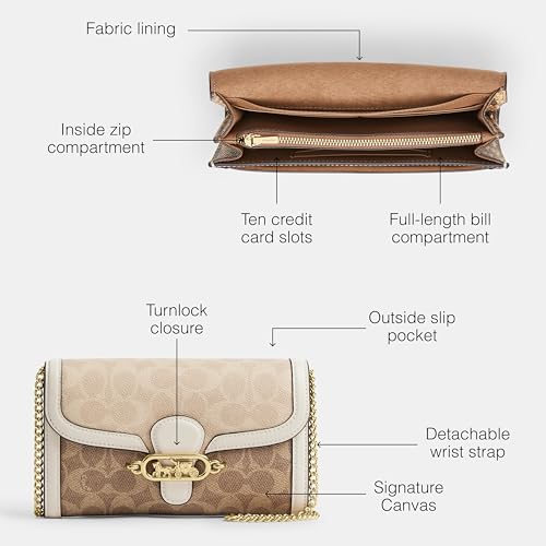 CBQ55-NEW COACH JADE CHAIN CROSSBODY, TAN/SAND/CHALK - TAN - Brand New