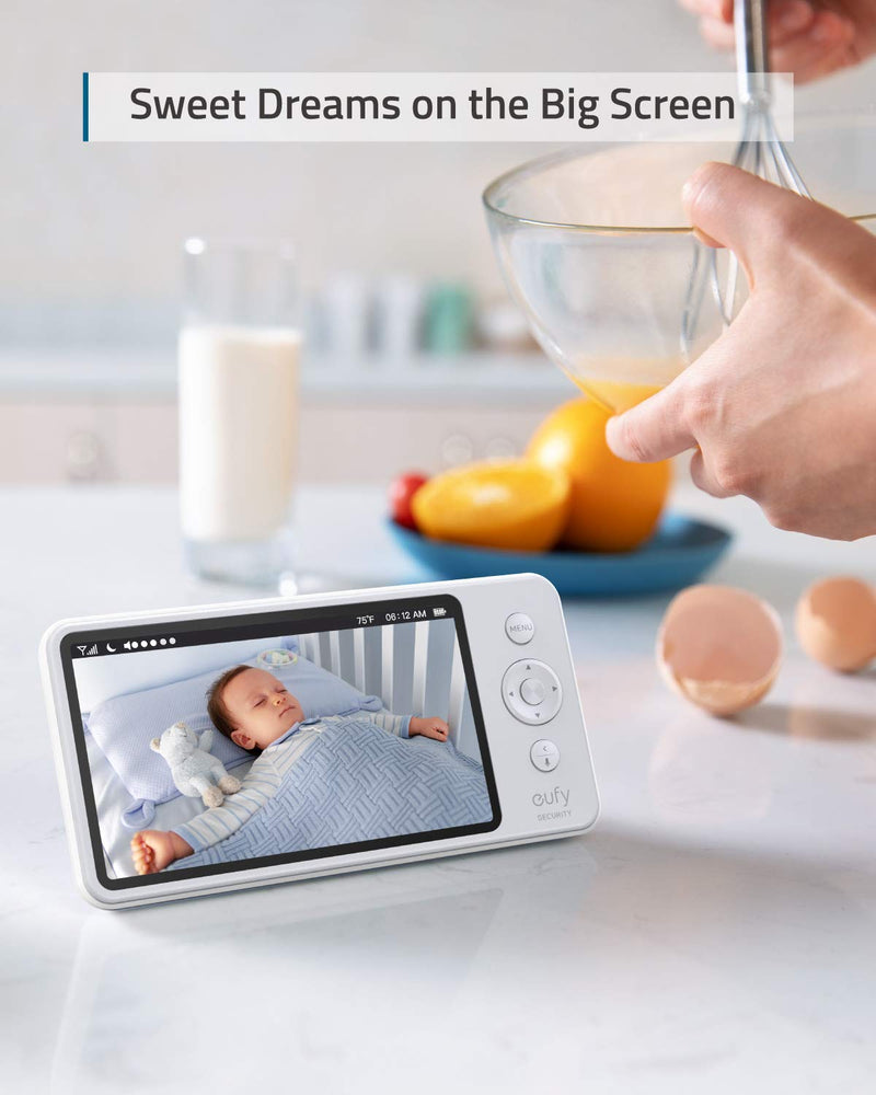 Eufy Security, Video Baby Monitor with Camera and Audio, 2-Cam Kit - White - Like New