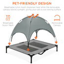 BEST CHOICE PRODUCTS 36IN RAISED COOLING PET DOG BED W/ CANOPY TRAVEL BAG - GRAY - Like New