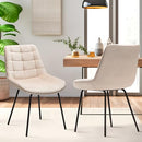 NicBex Velvet Dining Chairs Upholstered Reception Tufted Accent 2pcs - Khaki - Brand New