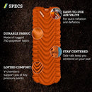KLYMIT STATIC V LIGHTWEIGHT INFLATABLE SLEEPING PAD - ORANGE - Like New